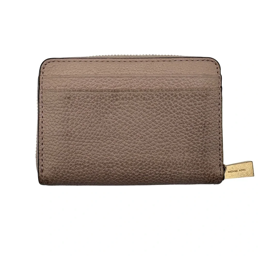 Michael‎ Kors Zip Around Wallet Womens Small Pink Good Pebbled Leather MK Logo